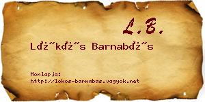 Lökös Barnabás névjegykártya